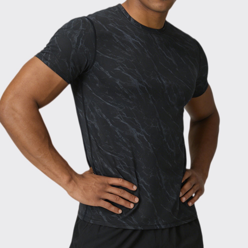 T Shirt Tight Fit - Letnia męska szybkoschnąca koszulka fitness z